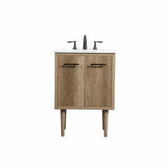 Elegant Cyrus 24" Single Bathroom Vanity - Natural Oak - VF48024NT