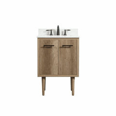 Elegant Cyrus 24" Single Bathroom Vanity - Natural Oak - VF48024NT-BS