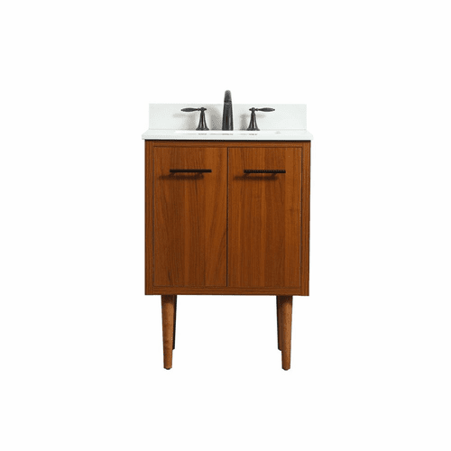 Elegant Cyrus 24" Single Bathroom Vanity - Teak - VF48024MTK-BS
