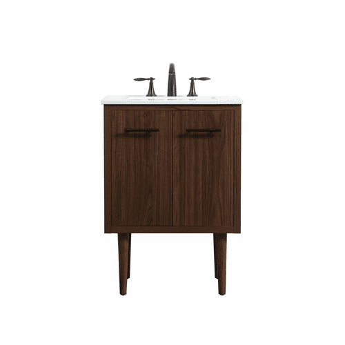 Elegant Cyrus 24" Single Bathroom Vanity - Walnut - VF48024MWT