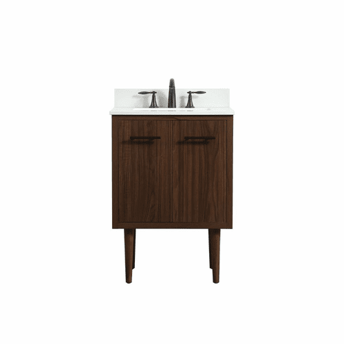 Elegant Cyrus 24" Single Bathroom Vanity - Walnut - VF48024MWT-BS
