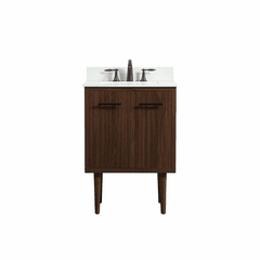 Elegant Cyrus 24" Single Bathroom Vanity - Walnut - VF48024MWT-BS