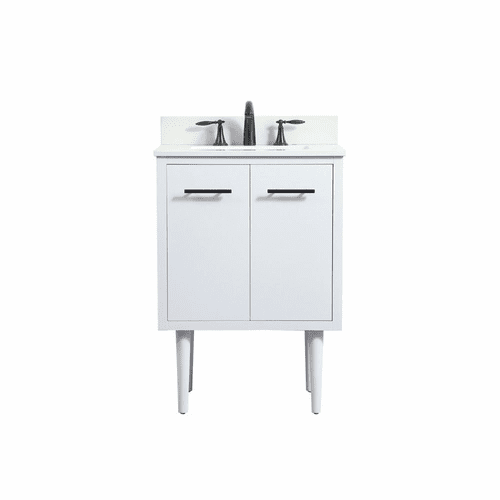 Elegant Cyrus 24" Single Bathroom Vanity - White - VF48024MWH-BS