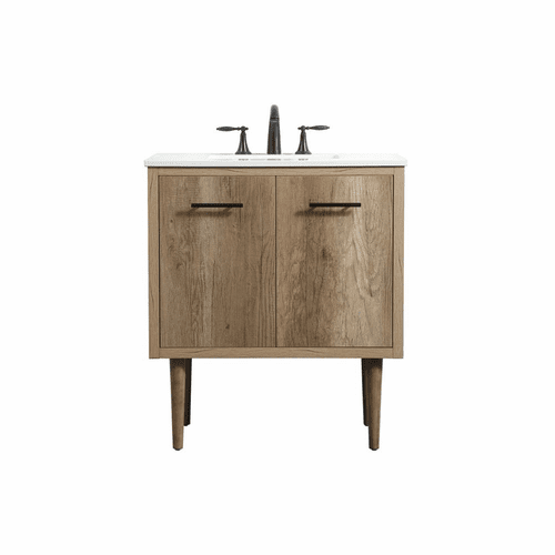 Elegant Cyrus 30" Single Bathroom Vanity - Natural Oak - VF48030NT