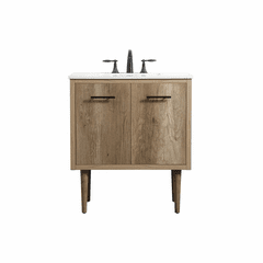 Elegant Cyrus 30" Single Bathroom Vanity - Natural Oak - VF48030NT