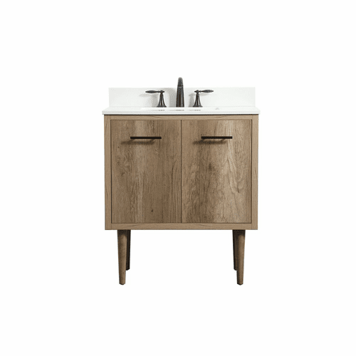 Elegant Cyrus 30" Single Bathroom Vanity - Natural Oak - VF48030NT-BS