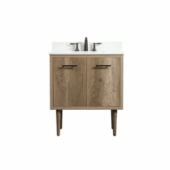 Elegant Cyrus 30" Single Bathroom Vanity - Natural Oak - VF48030NT-BS