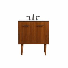 Elegant Cyrus 30" Single Bathroom Vanity - Teak - VF48030MTK