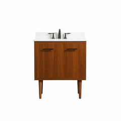 Elegant Cyrus 30" Single Bathroom Vanity - Teak - VF48030MTK-BS Elegant Cyrus 30" Single Bathroom Vanity - Teak - VF48030MTK-BS