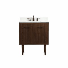Elegant Cyrus 30" Single Bathroom Vanity - Walnut - VF48030MWT-BS