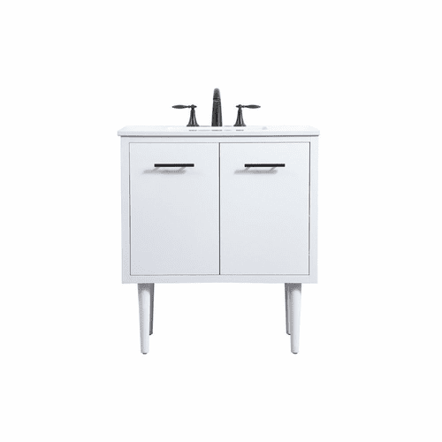 Elegant Cyrus 30" Single Bathroom Vanity - White - VF48030MWH