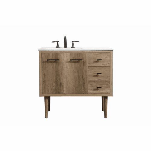 Elegant Cyrus 36" Single Bathroom Vanity - Natural Oak - VF48036NT