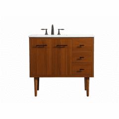 Elegant Cyrus 36" Single Bathroom Vanity - Teak - VF48036MTK
