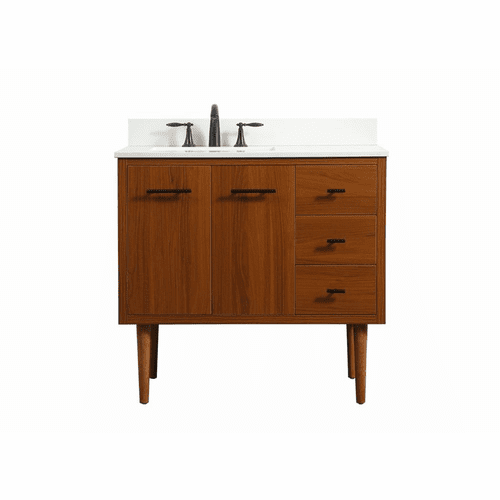 Elegant Cyrus 36" Single Bathroom Vanity - Teak - VF48036MTK-BS