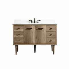 Elegant Cyrus 48" Single Bathroom Vanity - Natural Oak - VF48048NT-BS