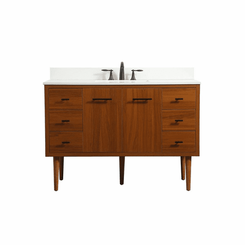 Elegant Cyrus 48" Single Bathroom Vanity - Teak - VF48048MTK-BS