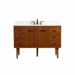 Elegant Cyrus 48" Single Bathroom Vanity - Teak - VF48048MTK-BS