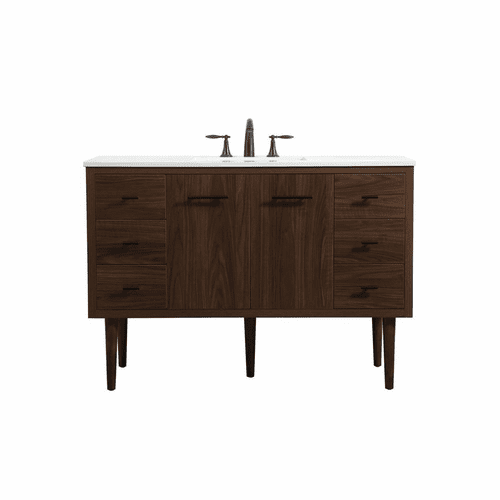 Elegant Cyrus 48" Single Bathroom Vanity - Walnut - VF48048MWT