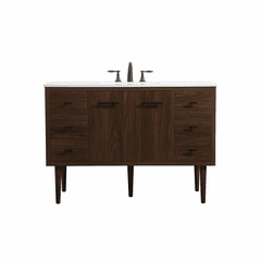 Elegant Cyrus 48" Single Bathroom Vanity - Walnut - VF48048MWT