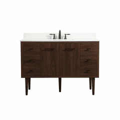 Elegant Cyrus 48" Single Bathroom Vanity - Walnut - VF48048MWT-BS