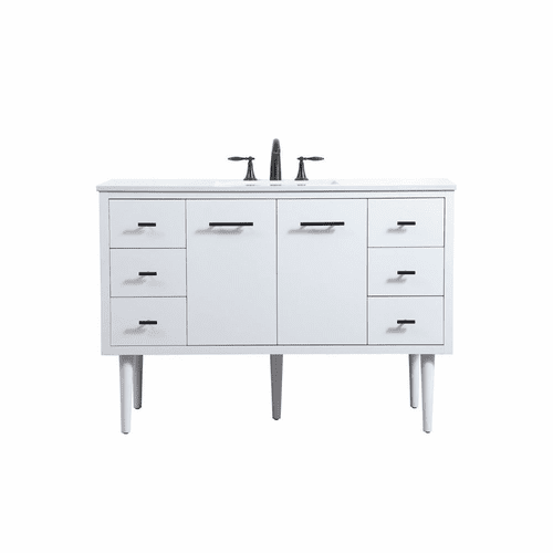 Elegant Cyrus 48" Single Bathroom Vanity - White - VF48048MWH