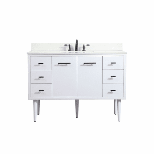 Elegant Cyrus 48" Single Bathroom Vanity - White - VF48048MWH-BS