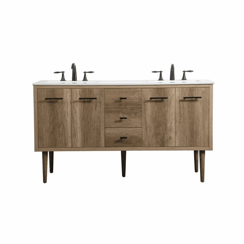 Elegant Cyrus 60" Single Bathroom Vanity - Natural Oak - VF48060DNT