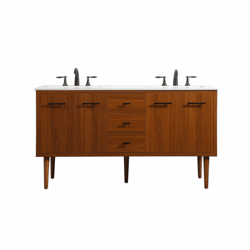 Elegant Cyrus 60" Single Bathroom Vanity - Teak - VF48060DMTK