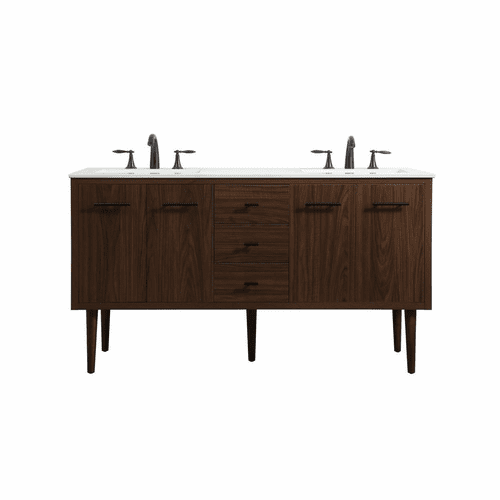 Elegant Cyrus 60" Single Bathroom Vanity - Walnut - VF48060DMWT
