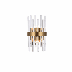 Elegant Dallas 2-LT & Clear Wall Sconce - Gold & Clear - 3000W8G