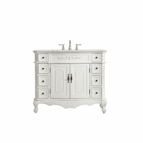 Elegant Danville 42" Single Bathroom Vanity - Antique White - VF10142AW