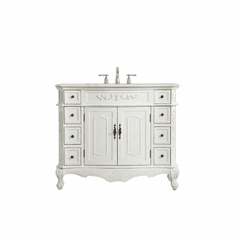 Elegant Danville 42" Single Bathroom Vanity - Antique White - VF10142AW