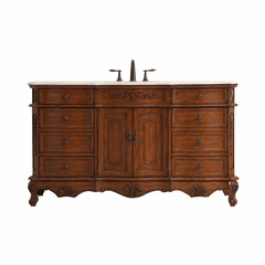 Elegant Danville 60" Single Bathroom Vanity - Teak - VF10160TK