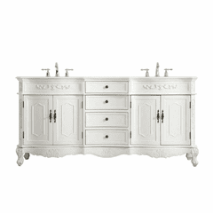 Elegant Danville 72" Double Bathroom Vanity - Antique White - VF10172DAW