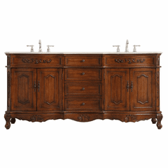 Elegant Danville 72" Double Bathroom Vanity - Teak - VF10172DTK