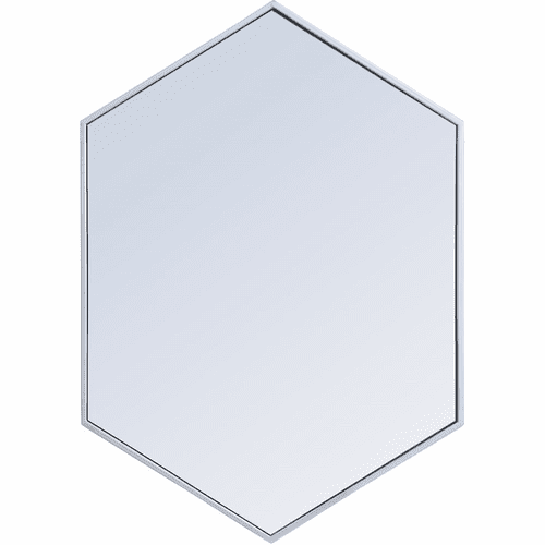 Elegant Decker Metal Frame Hexagon Mirror 24" - Silver - MR4424S