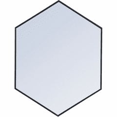 Elegant Decker Metal Frame Hexagon Mirror 30" - Black - MR4430BK