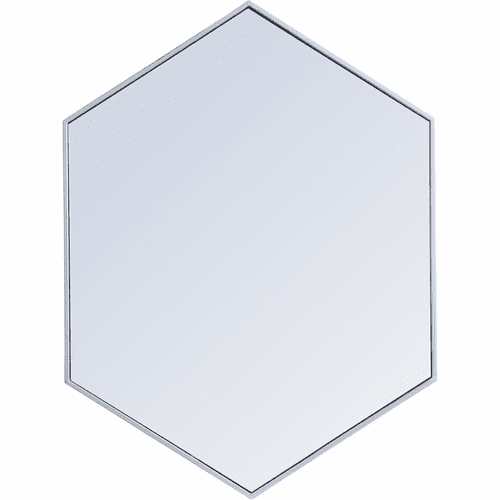 Elegant Decker Metal Frame Hexagon Mirror 30" - Silver - MR4430S