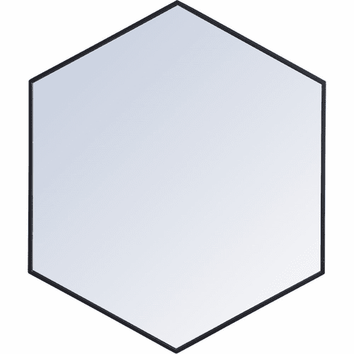 Elegant Decker Metal Frame Hexagon Mirror 38" - Black - MR4538BK