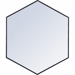 Elegant Decker Metal Frame Hexagon Mirror 38" - Black - MR4538BK