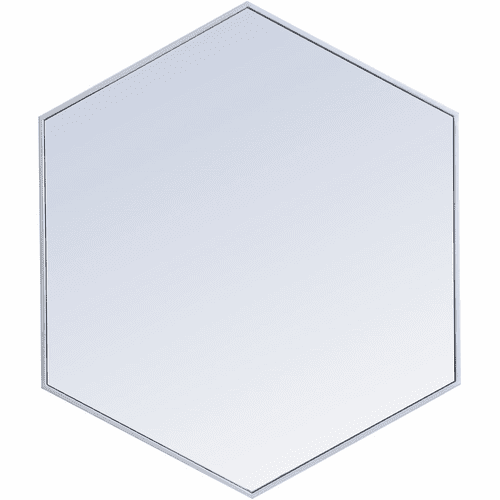 Elegant Decker Metal Frame Hexagon Mirror 38" - Silver - MR4538S