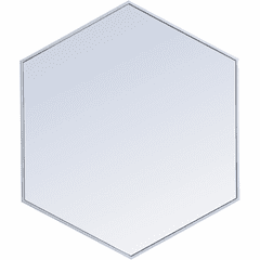 Elegant Decker Metal Frame Hexagon Mirror 38" - Silver - MR4538S
