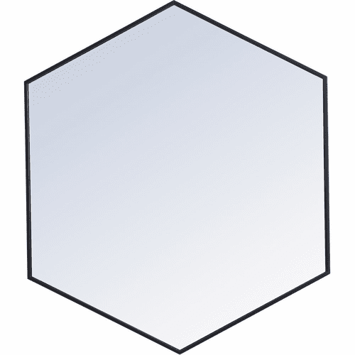 Elegant Decker Metal Frame Hexagon Mirror 41" - Black - MR4541BK