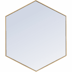 Elegant Decker Metal Frame Hexagon Mirror 41" - Brass - MR4541BR