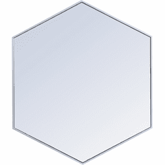 Elegant Decker Metal Frame Hexagon Mirror 41" - Silver - MR4541S
