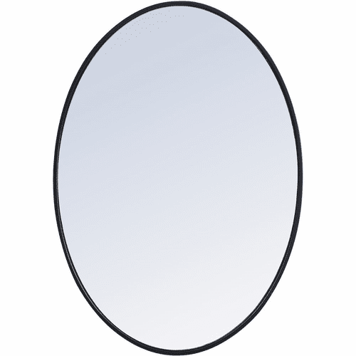 Elegant Decker Metal Frame Oval Mirror 34" - Black - MR4624BK