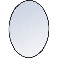 Elegant Decker Metal Frame Oval Mirror 34" - Black - MR4624BK