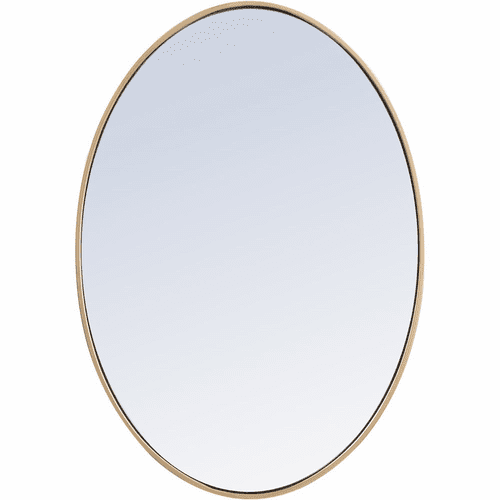Elegant Decker Metal Frame Oval Mirror 34" - Brass - MR4624BR