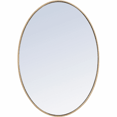 Elegant Decker Metal Frame Oval Mirror 34" - Brass - MR4624BR