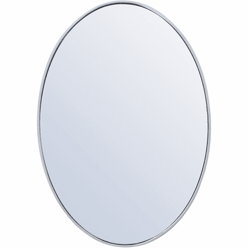 Elegant Decker Metal Frame Oval Mirror 34" - Silver - MR4624S